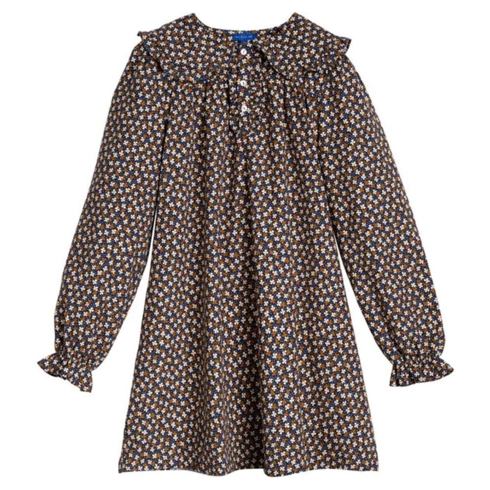 MAISON ME - Women's Haley Dress, Cream & Brown Floral